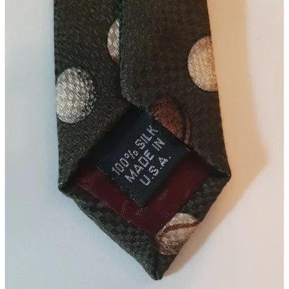 Baseball Football Golf Softball Silk Sports Tie Green Structure Made in USA READ - Picture 3 of 6